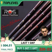 RILEY 3/4 스누커 큐 고급 수제 당구 큐 키트 케이스 스틱 플레이어용 확장, 9.8mm, ROS-4BP
