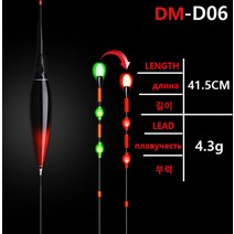 낚시찌 낚시용품 JiuYu 스마트 Led 낚시 플로트 민감한 물고기 물린 CR425 배터리와 부표 중력 센서 빛나는 전기 밤 생각 나게, [14] DM-D06