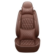 아리아스토어 4D 퀼팅 자동차시트커버 풀세트 5P 인조가죽 사계절 사용, 브라운