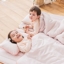 아리베베 모달 마쉬멜로우 어린이집 낮잠이불세트, 핑크+곰돌이베이지가방(중)