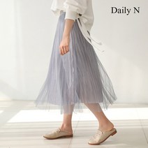 데일리앤 안나 쉬폰 플리츠 롱 샤스커트