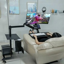 침대 모니터암 이동식 컴퓨터 책상 모니터 받침대, 볼드클래식모델2세대듀얼호스트단일디스플레이