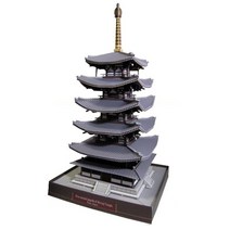 종이건물만들기 어른이장난감 건출물만들기 성인장난감 성인DIY 3D입체퍼즐, 일본 호조지 사원 오층탑.