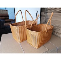 라탄바구니 한강공원 캠핑음식추천 휴대용의자 캠핑밀키트 캠핑꼬치구이 과실주 캠핑고기, 11.직사각 트럼펫 양손잡이 39x24x21