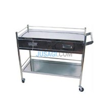 관찰실 중환자실 2단2서랍스틸 드레싱카 국산 트롤리웨건 트롤리수납장 3단, 옵션5  (바핸들) IC-683