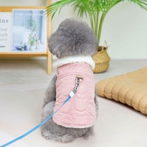 론조모니 반려견 털안감 패딩조끼, 핑크