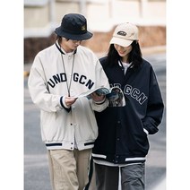 [jilu] 남성 여성 남여공용 커플 봄 가을 자수 야구 야구점퍼 점퍼 잠바