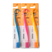 오키스칫솔 혀클리너겸용칫솔 부드러운 스파이럴 미세모 커플템, 15개/원통세트(색상 혼합)