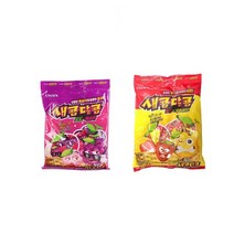 크라운 새콤달콤 2종 세트(포도 복숭아+딸기 레모네이드)