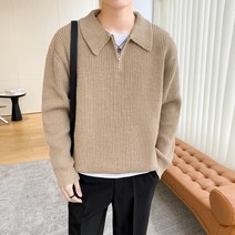 남성용 데일리 반집업 니트 하늘비즈 A31 B464W506