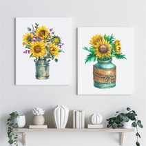 감성 수채화 해바라기 그림 액자 No11~20 캔버스 20호, 18번／20호53x73cm(캔버스액자옆면연장)
