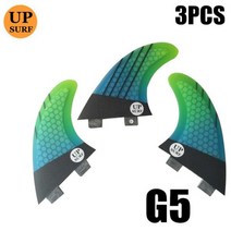 서핑보드 Upsurf 로고 더블 탭 핀 S/M/L/UK2.1 서핑 보드 허니컴 유리 섬유 Quilhas Fins, [24] G5 3pcs