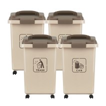 다용도 사무실 야외 4P 쓰레기통 30L 50L 솔보 인테리어휴지통 결합휴지통 화이트휴지통 예쁜 labinlab*587245167LK, 솔보휴지통50L_(아이보리2p브라운2p)