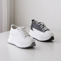 이나슈즈 여성 소가죽 굽높은 통굽 스니커즈 키높이 운동화 7cm