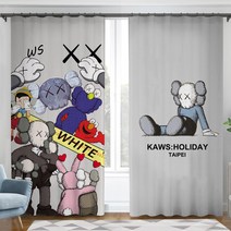 카우스 인테리어 커튼 KAWS OFF 오프 피노키오 쿠키몬스터 가리개커튼 블라인드