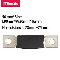 72mm 유연한 버스 바 35mm2 50mm2 75mm2 140A 200A 400A 도금 구리 버스 바 M4 M6 M8 M10 배터리 절연 편조 스트랩, 31pcs, M6 50mm2