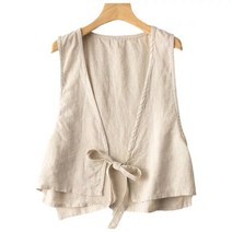 tagi 린넨 빅사이즈 여성여름조끼 오펀 베스트