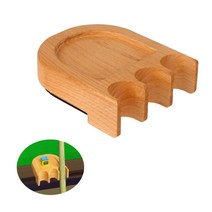 BiJun 수영장 큐 홀더 스틱 홀더 휴대용 클로 랙 테이블 바 또는 의자에 3개의 레스트 보관 - 단단한 나무 고양이 발톱 미끄럼 방지 패드가 있는 모양의 클럽