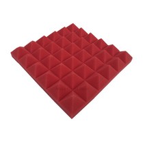 흡음판 12/24Pcs 30x30x5cm 피라미드 어쿠스틱 폼 방음 흡수 절연 처리 패널 스폰지 패드 벽, [01] 빨간, [02] 24Pcs