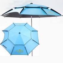 폴라도레 특대형 낚시 파라솔 우산 캠핑 야외 비치 각도조절가능 +폴라도레사은품증정(L)A12972ET, 07-B블루+이중의[240CM]
