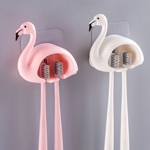 워너비지니 [매직접착]홍학칫솔걸이, 핑크, 1개