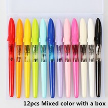 만년필입문 만년필 촉 수제 12 개/상자 JINHAO 상어 시리즈 0.38mm 0.5mm 캔디 컬러 Kawaii 커버 학생 연습 잉크 펜 상자, [02] 0.5mm, [13] 13