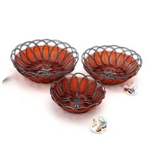 KORELAN 팝콘 바구니 감자 튀김 스낵 Lanzi 짠 빵 식품 모조 등나무 짠 바구니 모조 등나무 바구니, 9.5×24(브라운)