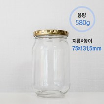 유리병 식품병, 협성580g+러그70⏀골드캡+실링지+수축필림(40개/box), 40개