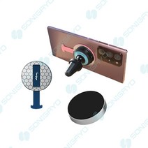 손이가요 밴드팡슬림 휴대폰 차량 송풍구 거치대 (세트) 스마트폰거치대 원형자석 클립형 마그네틱 스틱 휴대폰거치대, 송풍구 거치대 + 밴드팡슬림 (그레이)