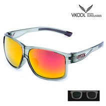 V-KOOL VK-2005 편광안경 레드투명 그레이 (도수클립 포함)