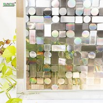 단열필름 창문 유리창3d rainbow window film 개인 정보 보호 스테인드, e, 90x200cm