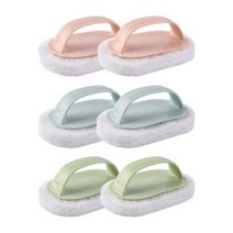 [만능공방] 손이 편한 손잡이 다용도 수세미 6P (핑크2+블루2+그린2)