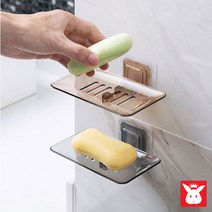 투명 비누받침 욕실 흡착걸이 물빠짐 케이스 홀더, 검정, 1개