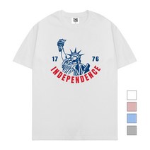 더팀 뉴욕 남여공용 빅사이즈 S~4XL 20수 반팔 프린트 티셔츠 (4컬러)