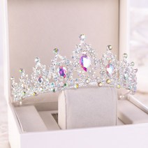 영국왕관 영국 다음 도로 어린이 왕관 티아라 공주 소녀 보석 헤어 밴드 액세서리 머리띠 머리핀, [09] 9-레이크 블루