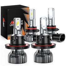 Nilight H13/9008 LED 헤드라이트 전구 H10/9145/9140 안개등 콤보 350% 밝은 미니 사이즈 및 키트 6000k 쿨 화이트 4팩 594956