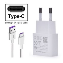 고속 충전기 무선 고속 충전기 5V 2A EU 플러그 5A -C Usb 수퍼 차지 케이블 화웨이 P20 라이트 P30 프로 P, 01 EU Plug Type-C Cable