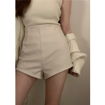 브이 레더 숏팬츠