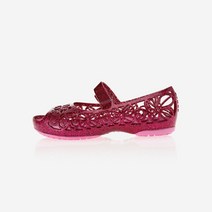 크록스 이사벨라 글리터 플랫 프리스쿨 FUCHSIA CANDY PINK