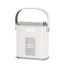 대용량 보조배터리 파워뱅크 USAMS 발전소 130W 태양열 발전기 80000mAh 휴대용 가정 비상 조명 자동차 노트북 여행 낚시, 1.130W 80000mAh White - 50001