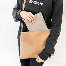 바느질초보 DIY 가죽공예 만들기키트 클러치백 세트 엄마랑아이랑 노인돌봄센터 미술, 크림베이지