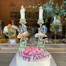 파티봉봉 트윈버즈 웨딩 토퍼 결혼10주년토퍼 정년퇴직케이크 답프로포즈 티아라케이크 브라이덜샤워, 토퍼 단독형(레드)