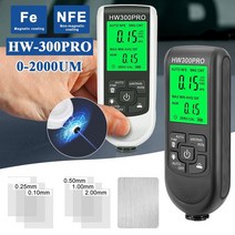 도막측정기 도막두께측정기 hw-300pro 자동 게이지 디지털 코팅 자동차 ​​페인트 테스터 0.1micron0-2000 자동차 페인트 필름 테스터 측정, 블랙 hw300pro