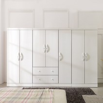 [1만원 즉시할인]장인가구 클로이 S1 1600옷장세트(옷장+투서랍), 화이트