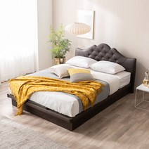 파란들 트루디 평상형 PU가죽 슈퍼싱글 침대세트, 월넛, 프레임+참숯파워B.N매트
