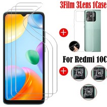 헬스커스텀벨트 헬스벨트커스텀 갈비뼈복대 늑골보호대 고관절보호대 Xiaomi redmi 10c 용 안전 하이드로 겔 필름 화면 보호기 xiaomi redmi 10c 용 소프트 용, 3필름 3렌즈 1케이스