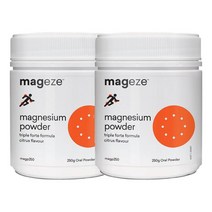 Mageze 마기지 마그네슘 파우더 Triple 포르테 시트러스 Magnesium Powder Triple Forte Citrus 250g, 2개