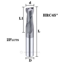 카바이드 반경 엔드 커터 밀 알루미늄 Cnc 밀링 커터 금속 텅스텐 스틸 CNC 가공 엔드밀126492, d1.5x4Dx4x50L, 2FHRC45