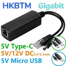 라즈베리파이 아두이노키트 라즈베리파이4 hkbtm 기가비트 poe 분배기 ip 카메라 sensecapbobcat용 이더넷을 통한 마이크로 usbtype-cdc 전원, 5V TYPE-C (100M)