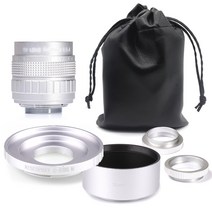 캐논 EF-M EOSM 미러리스 카메라용 실버 후드와 C-EOSM F1.4 CCTV TV 카메라 렌즈 M1 M3 M5 50mm, [01] Canon EF-M